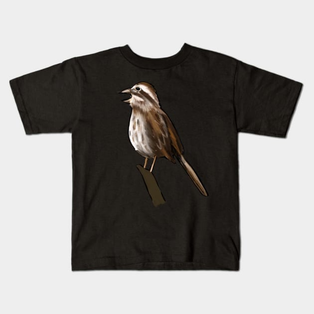 Song Sparrow Kids T-Shirt by shehitsback